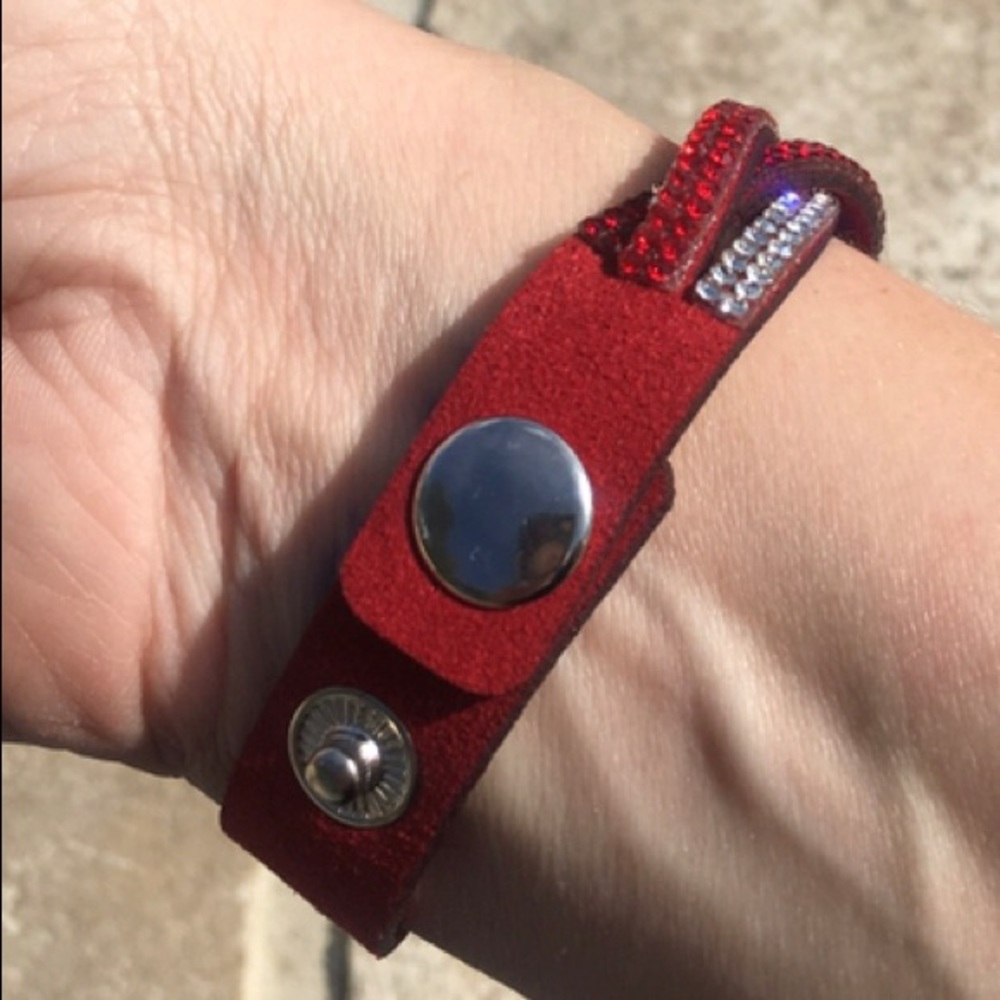 Red Rhinestone Wrap Bracelet - Picture 6 of 7